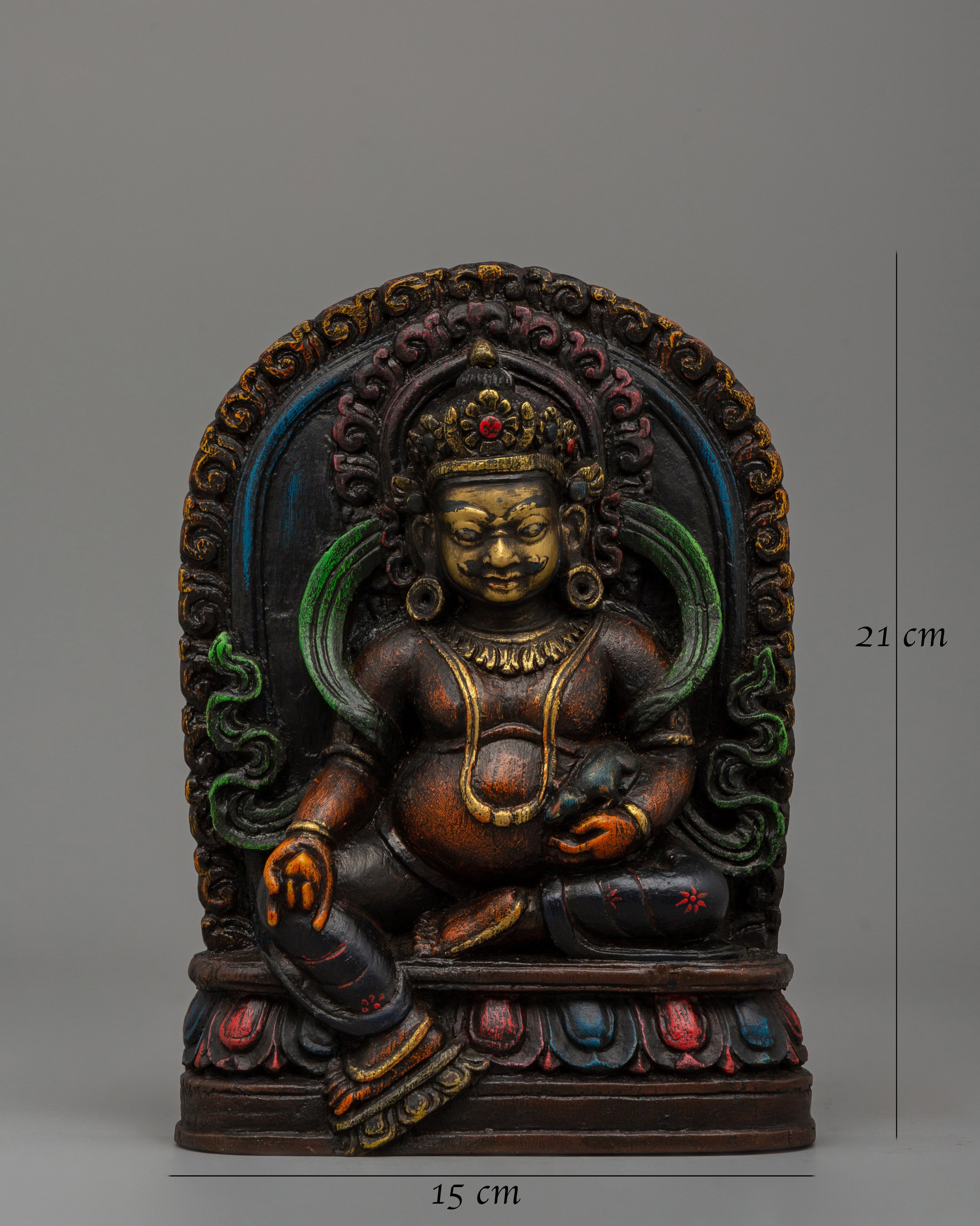 Hand-Painted Dzambhala for Dharma Statue | Buddhist Wealth Deity