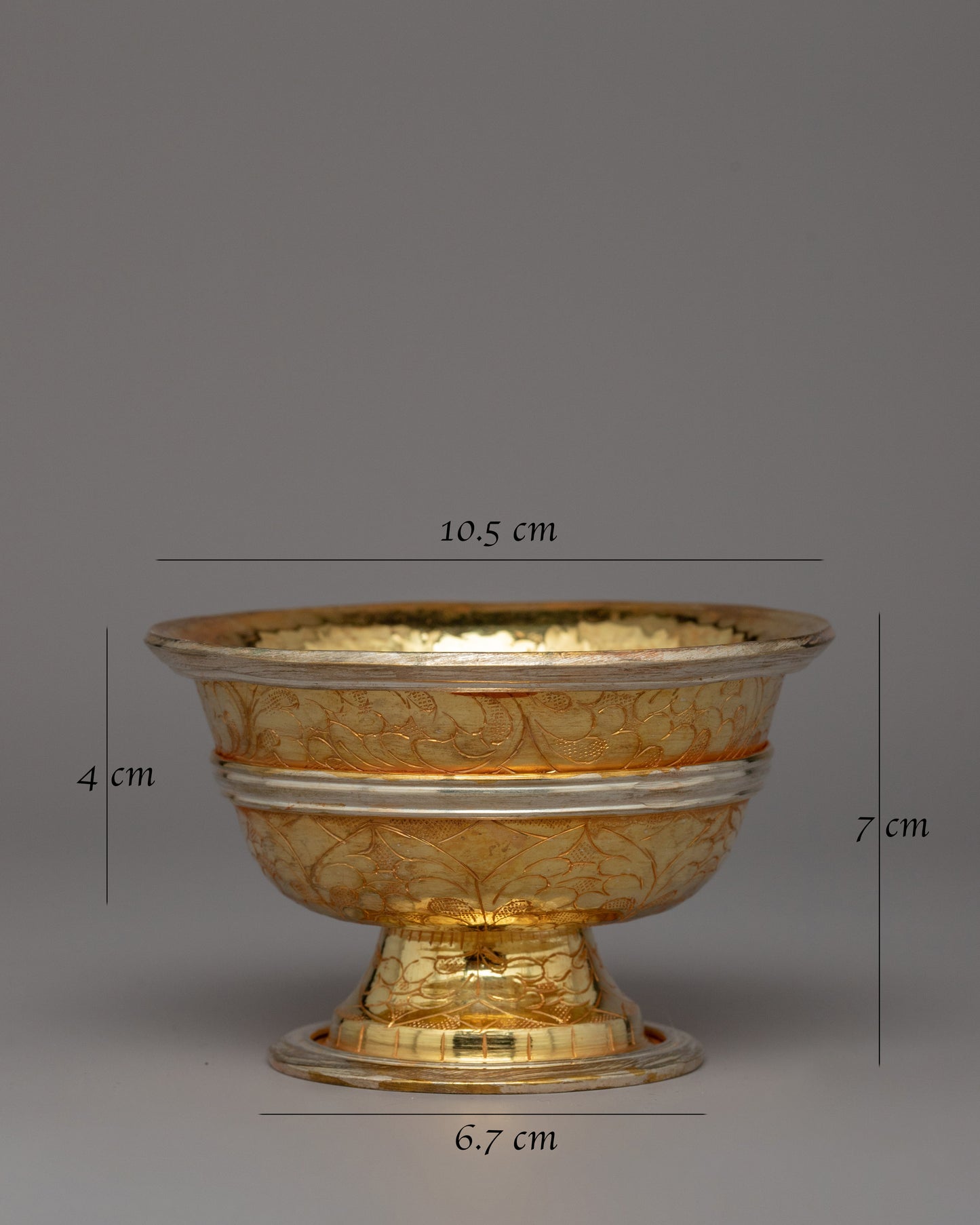 Ritual Offering Bowls Set | Gold and Silver-Plated Artwork