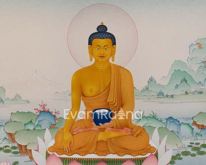 Uniquely Painted Shakyamuni Thangka