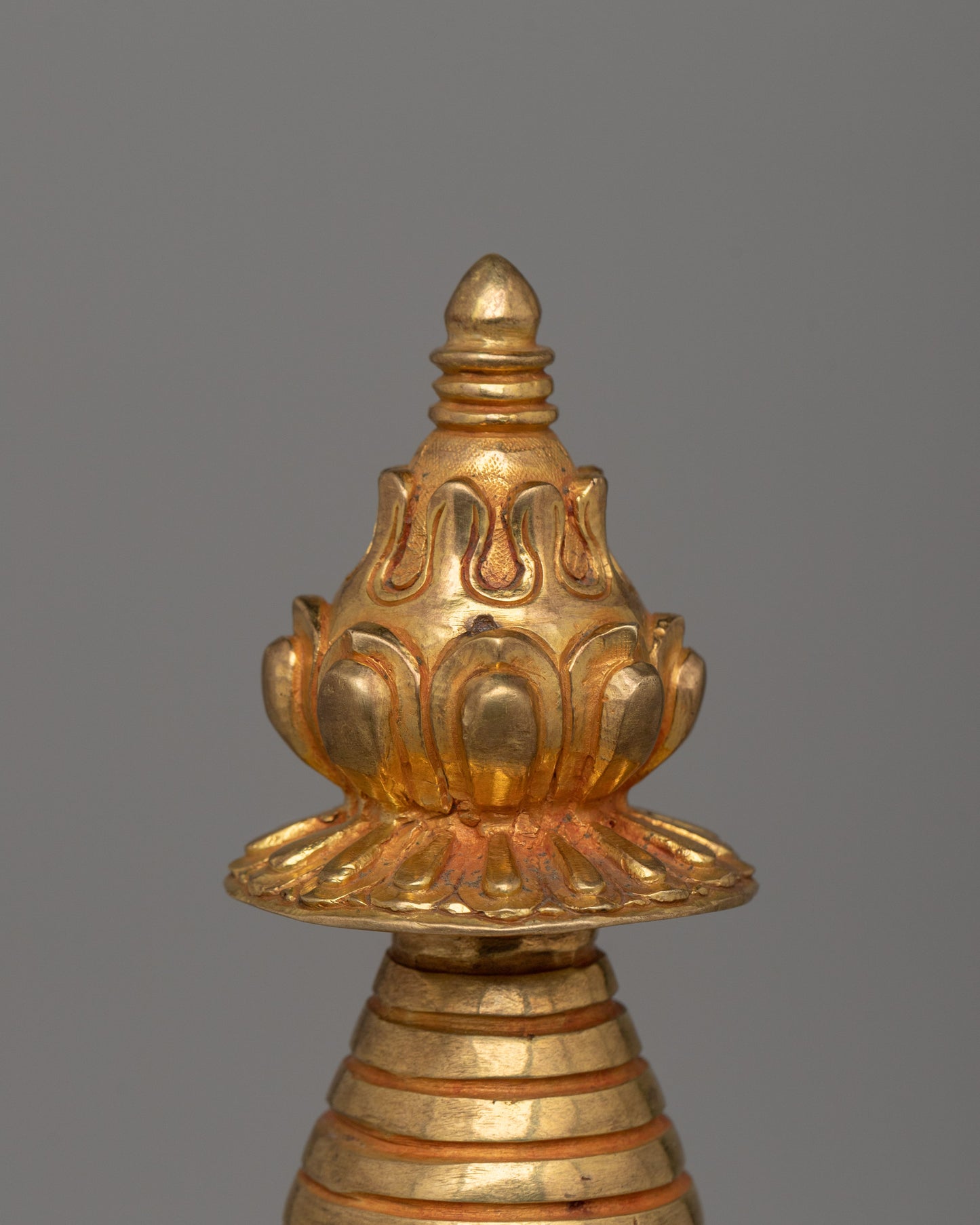 Himalayan Stupa | 28.5cm Gold-Plated Copper Buddhist Shrine