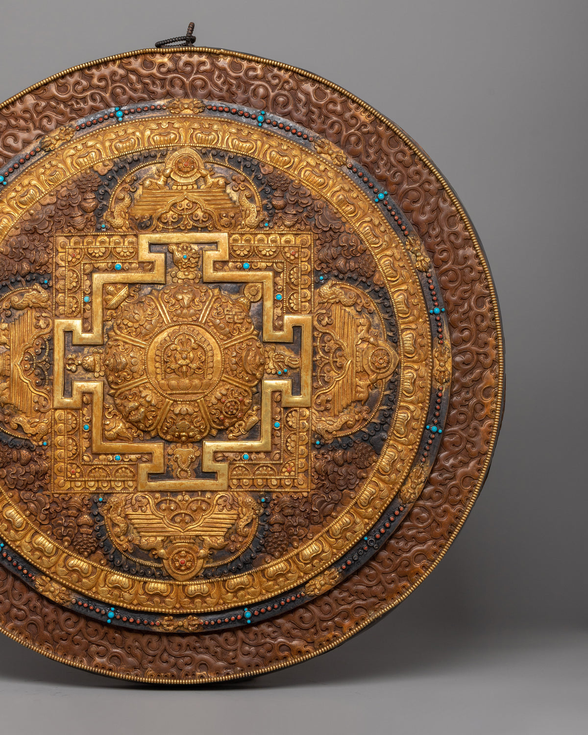 Mandala Crafted with Oxidized Copper | Enlightenment Symbol