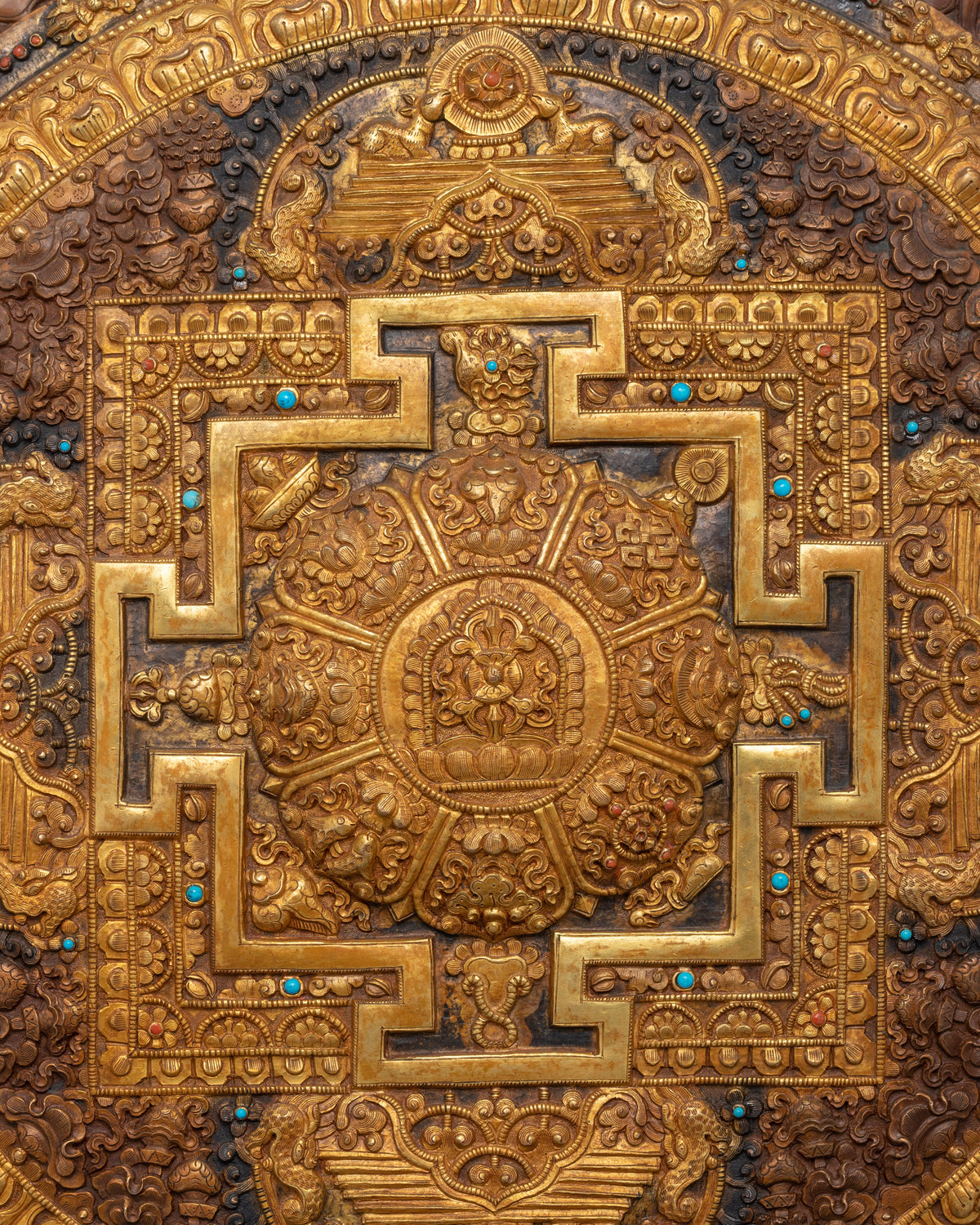 Mandala Crafted with Oxidized Copper | Enlightenment Symbol