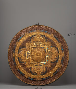 Mandala Crafted with Oxidized Copper | Enlightenment Symbol