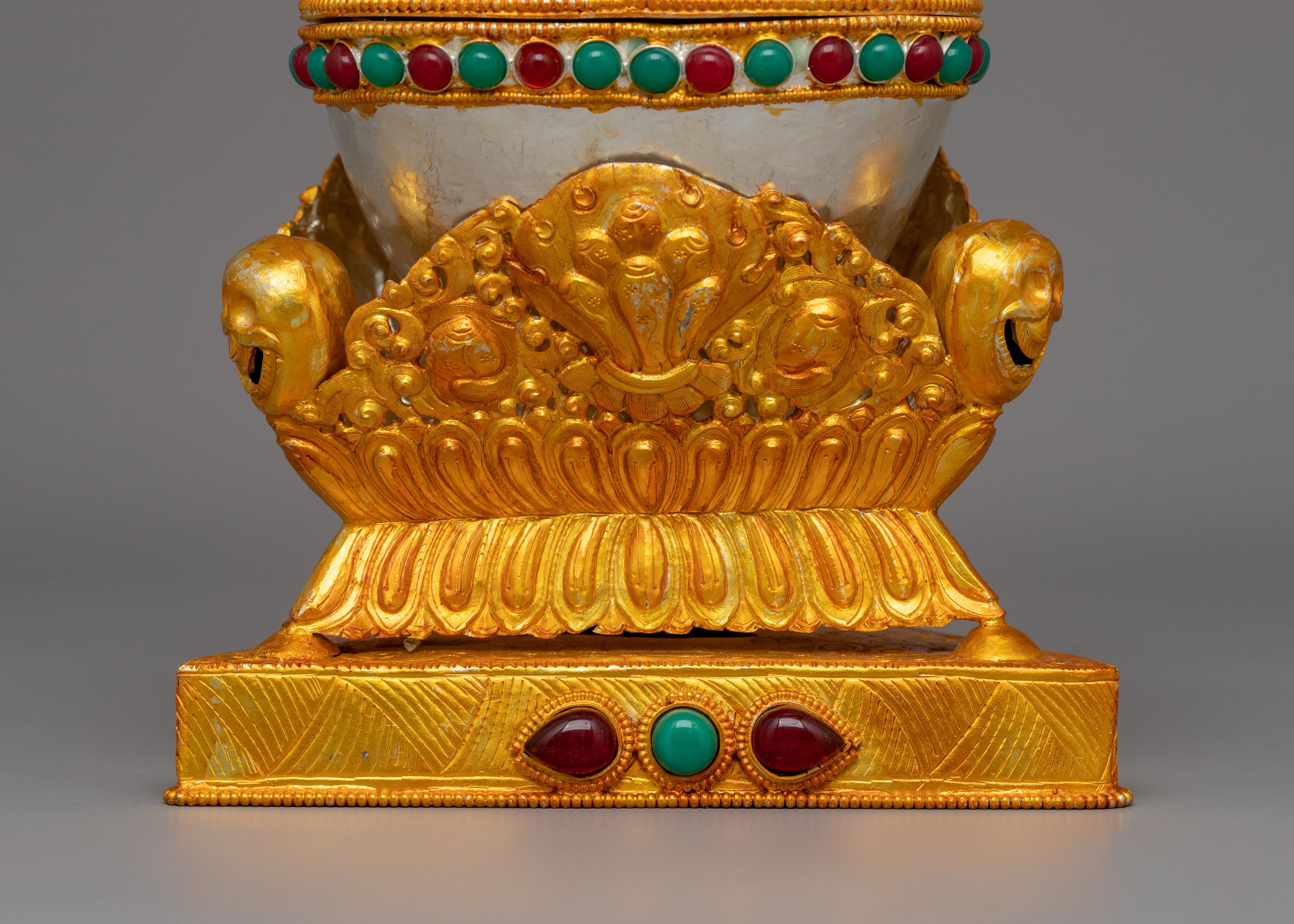 Hand-carved Kapala for Shrine | A Sacred Ritual Offering Bowl