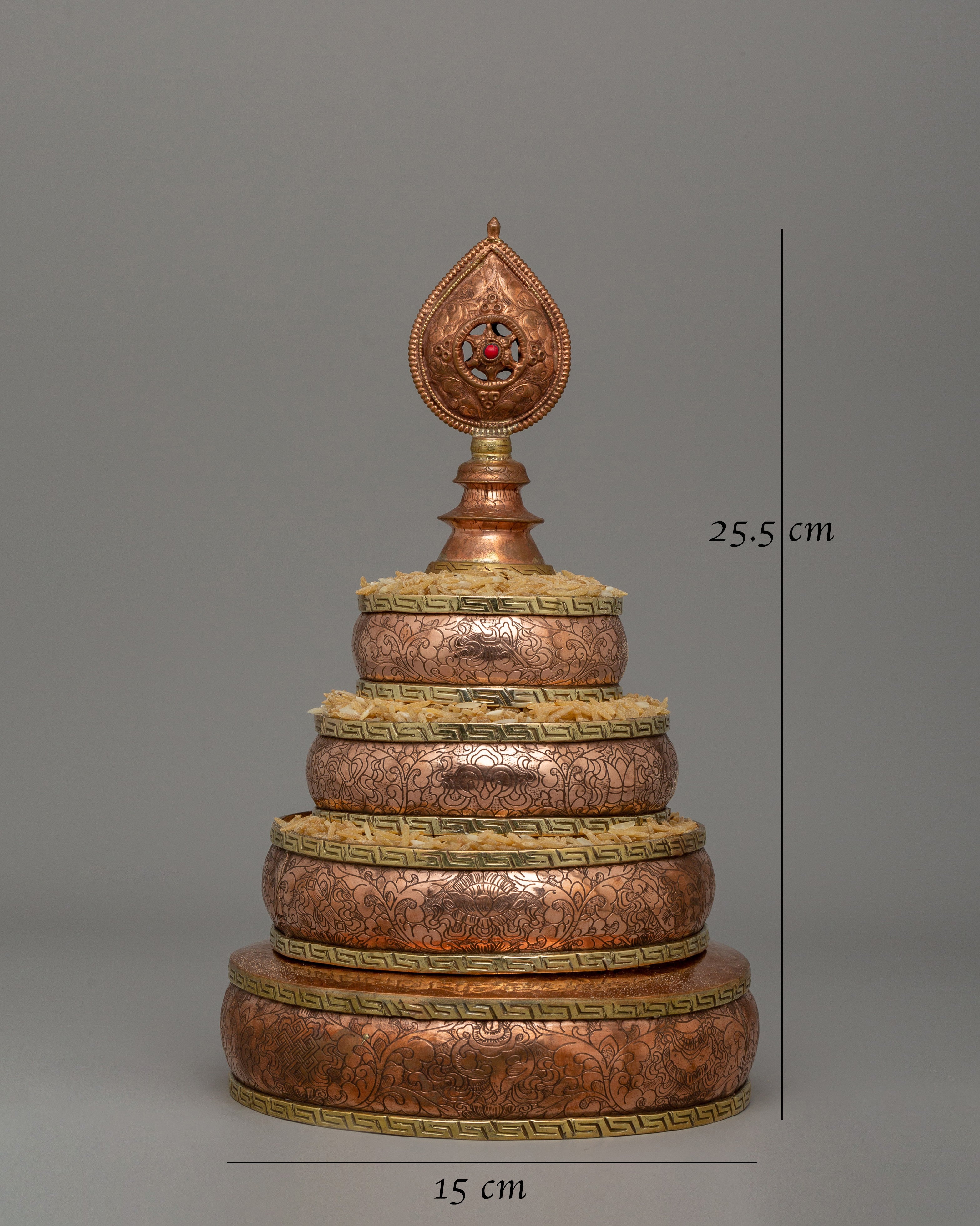 Tibetan Ritual Mandala Set for Dharma | Copper and Brass Offering Tool
