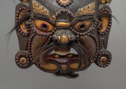 Buddhist Mahakala Mask | Powerful Protector Deity Wall Hanging