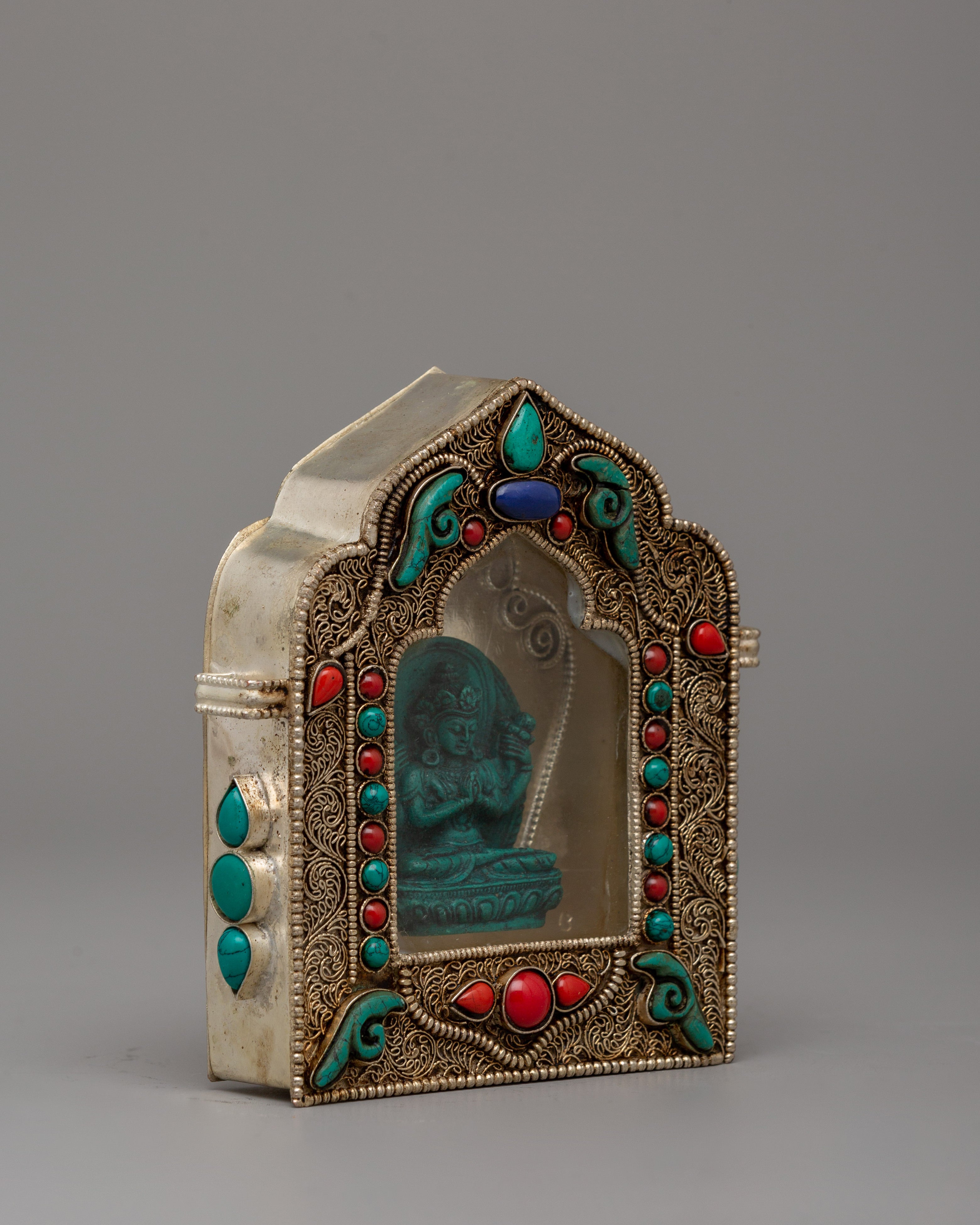 Ghau Box with Chenresig | Tibetan Buddhist Relic Holder