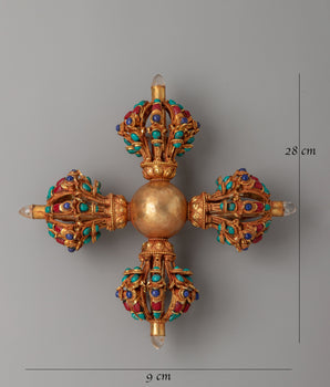Buddhist Double Vajra(Bishwo Vajra) | Sacred Buddhist Double Vajra for Ritual Practices