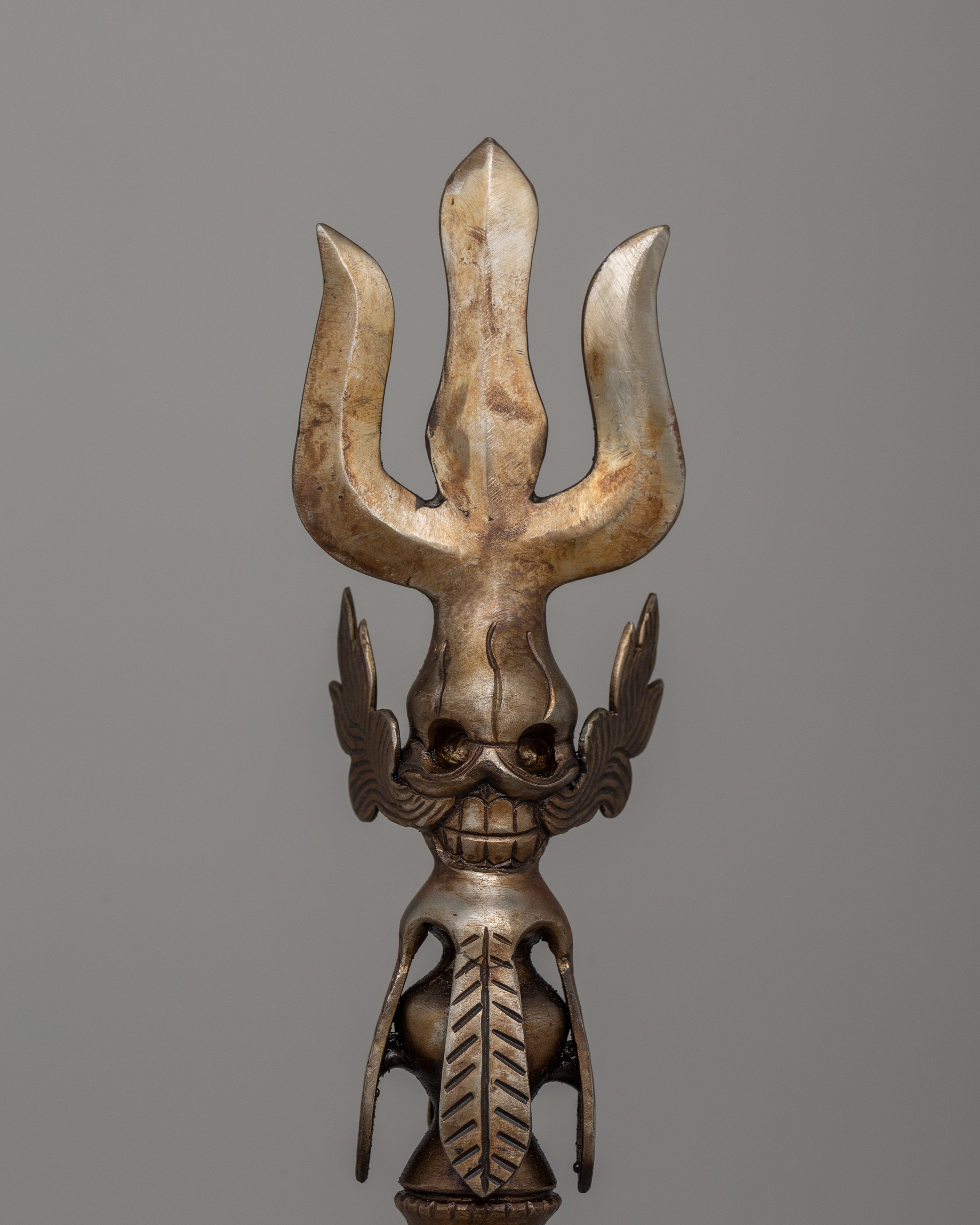 Handcrafted Iron Trishul | Sacred Hindu & Buddhist Ritual Artifact