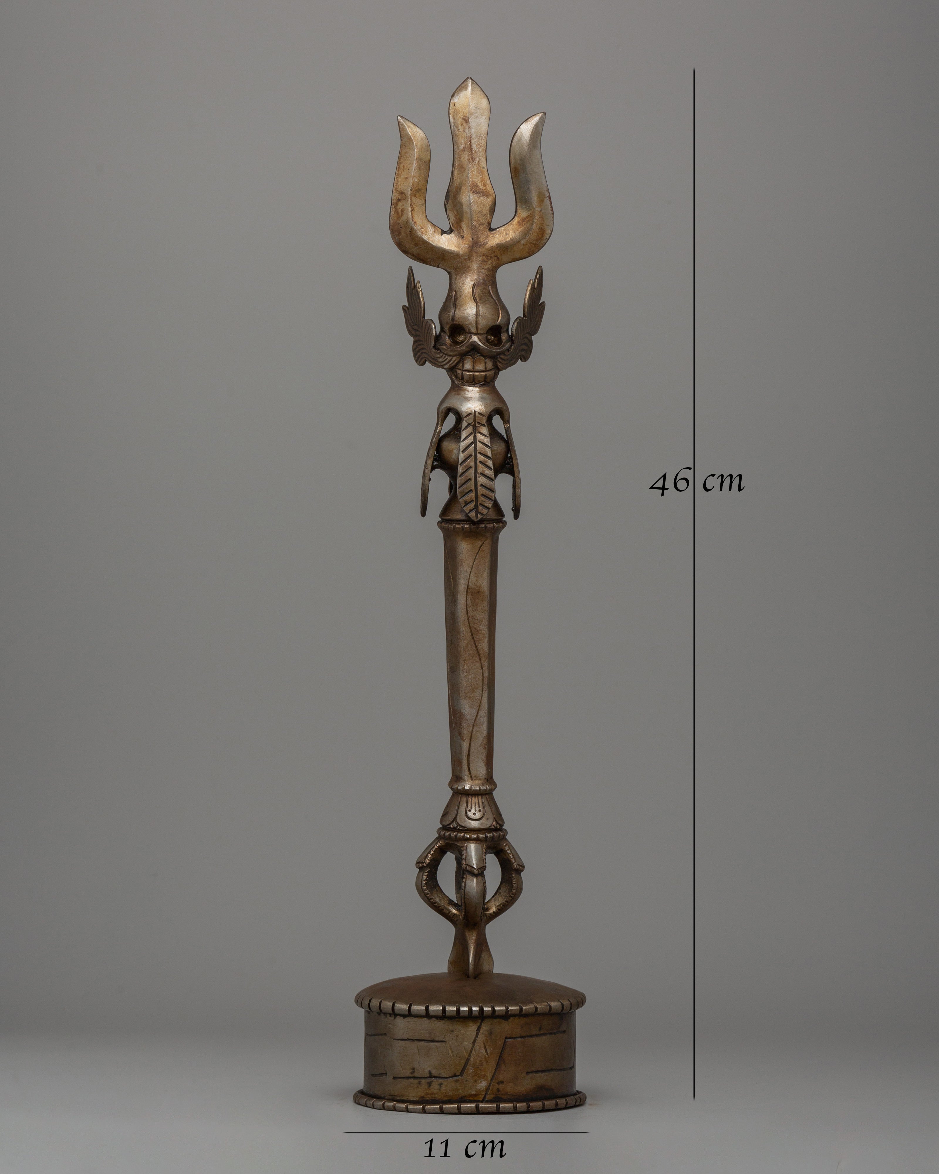 Handcrafted Iron Trishul | Sacred Hindu & Buddhist Ritual Artifact