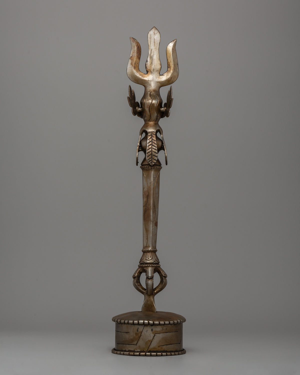 Handcrafted Iron Trishul | Sacred Hindu & Buddhist Ritual Artifact