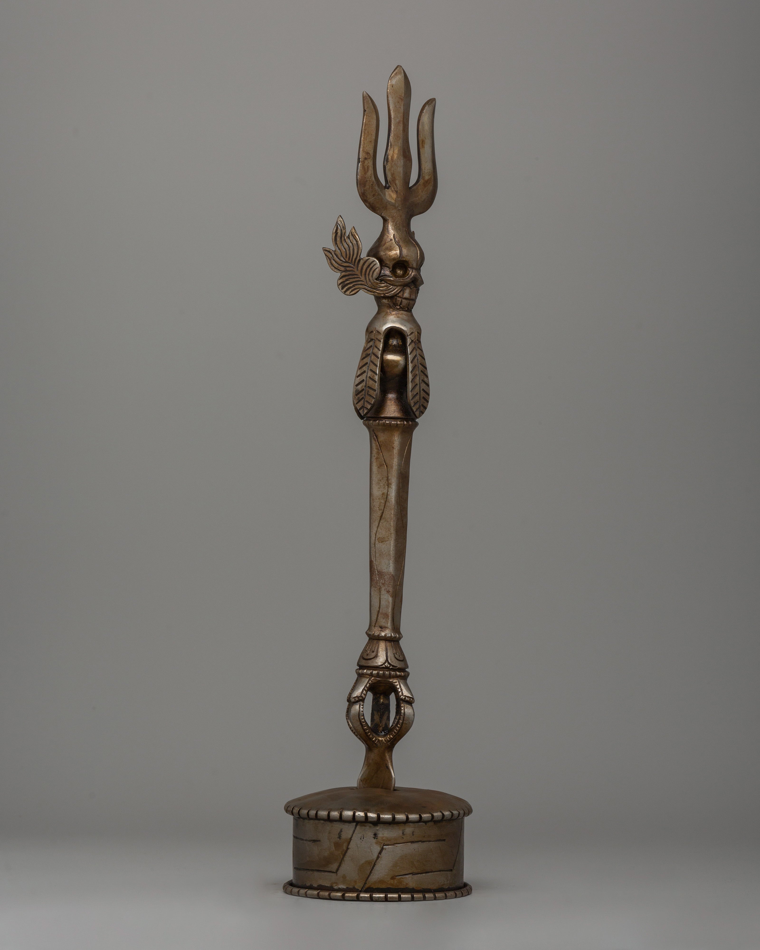 Handcrafted Iron Trishul | Sacred Hindu & Buddhist Ritual Artifact