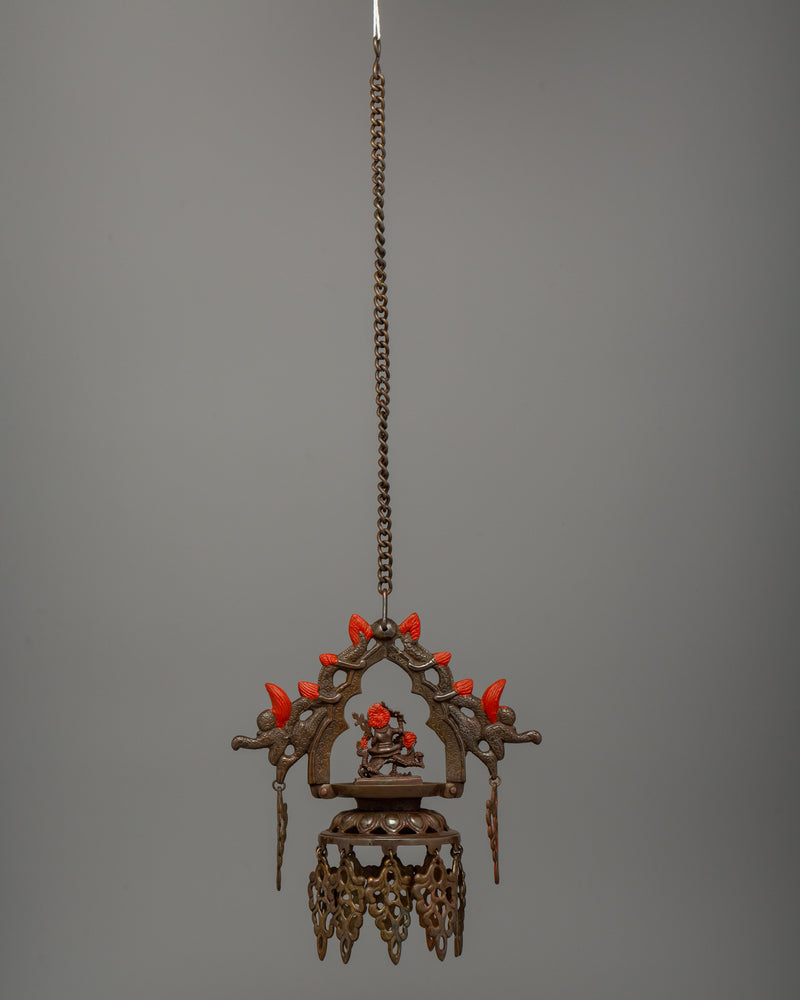 Newari Dalucha Oil Lamp |  Oxidized Copper Hanging Lamp