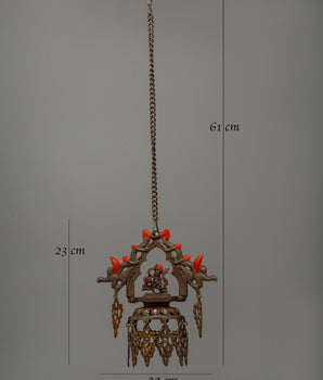 Newari Dalucha Oil Lamp |  Oxidized Copper Hanging Lamp