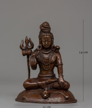 Oxidized Copper Shiva Statue | The Lord of Transformation