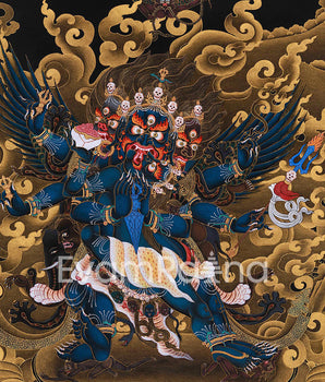 Vajrakilaya Gold Thangka | Yidam Practice