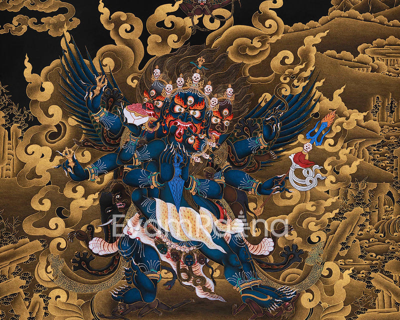 Vajrakilaya Gold Thangka | Yidam Practice