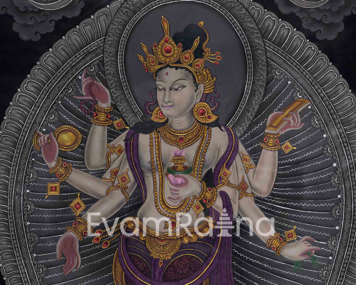 Basundhara, The Wealth Deity Giclee Print |  Bhasundhara Devi Thangka Print