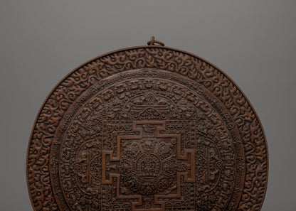 Oxidized Copper Mandala Wall Art | Tibetan Buddhist Decor