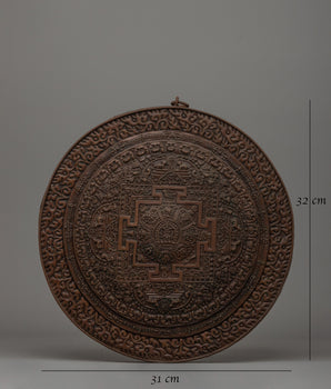 Oxidized Copper Mandala Wall Art | Tibetan Buddhist Decor