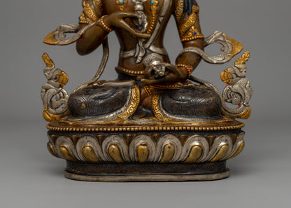 Gold-Plated Vajrasattva Holding an Upright Vajra | Altar Decor