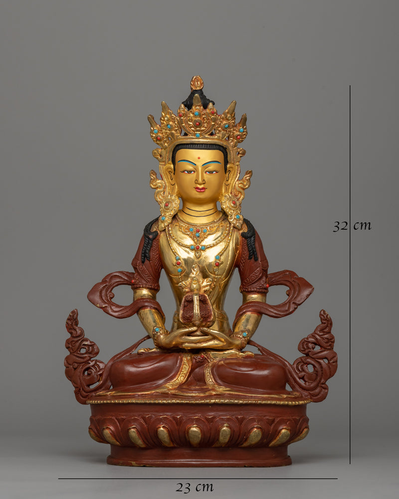 Handcrafted Long Life Deity Amitayus Statue | Symbol of Prosperity