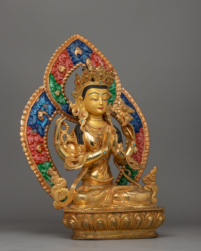 Handcrafted Bodhisattva Chenrezig Statue | Deity of Compassion