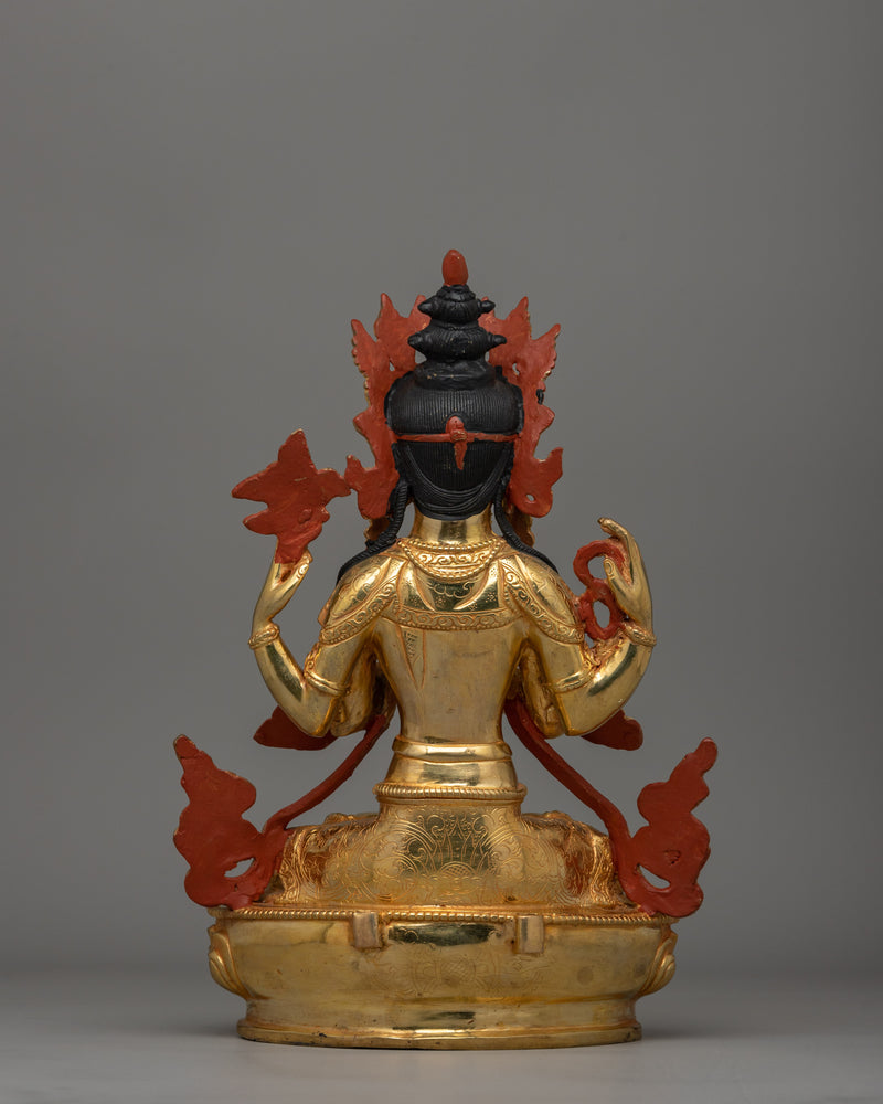 Handcrafted Bodhisattva Chenrezig Statue | Deity of Compassion