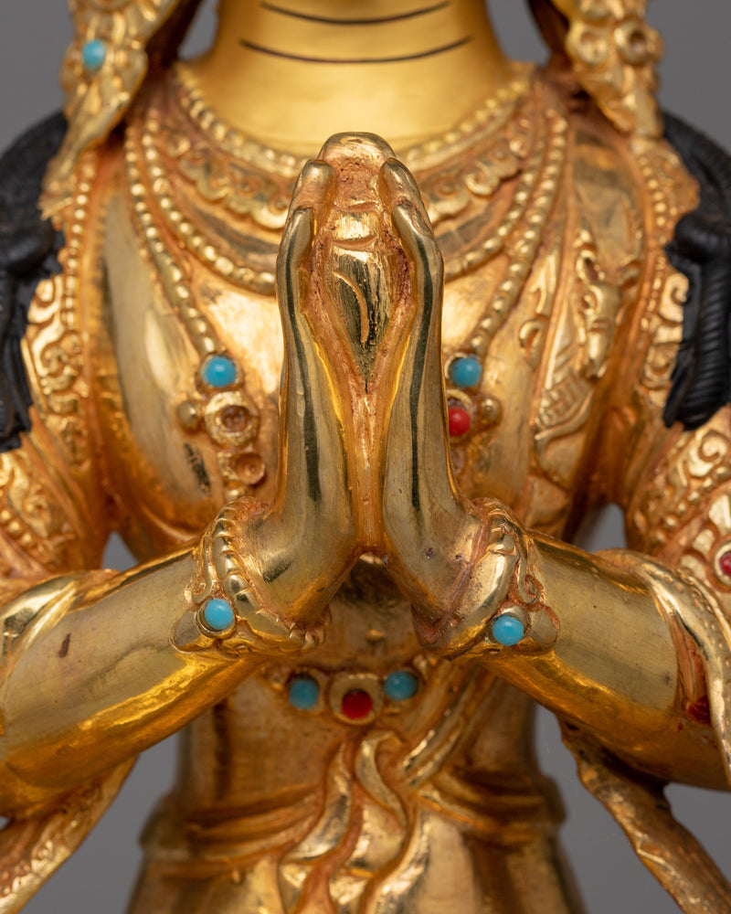 Handcrafted Bodhisattva Chenrezig Statue | Deity of Compassion