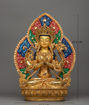 Handcrafted Bodhisattva Chenrezig Statue | Deity of Compassion