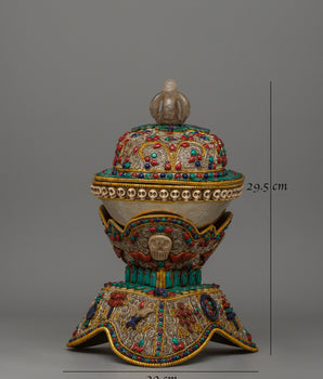 Kapala Set for Rituals | Sacred Tibetan Offering Vessel