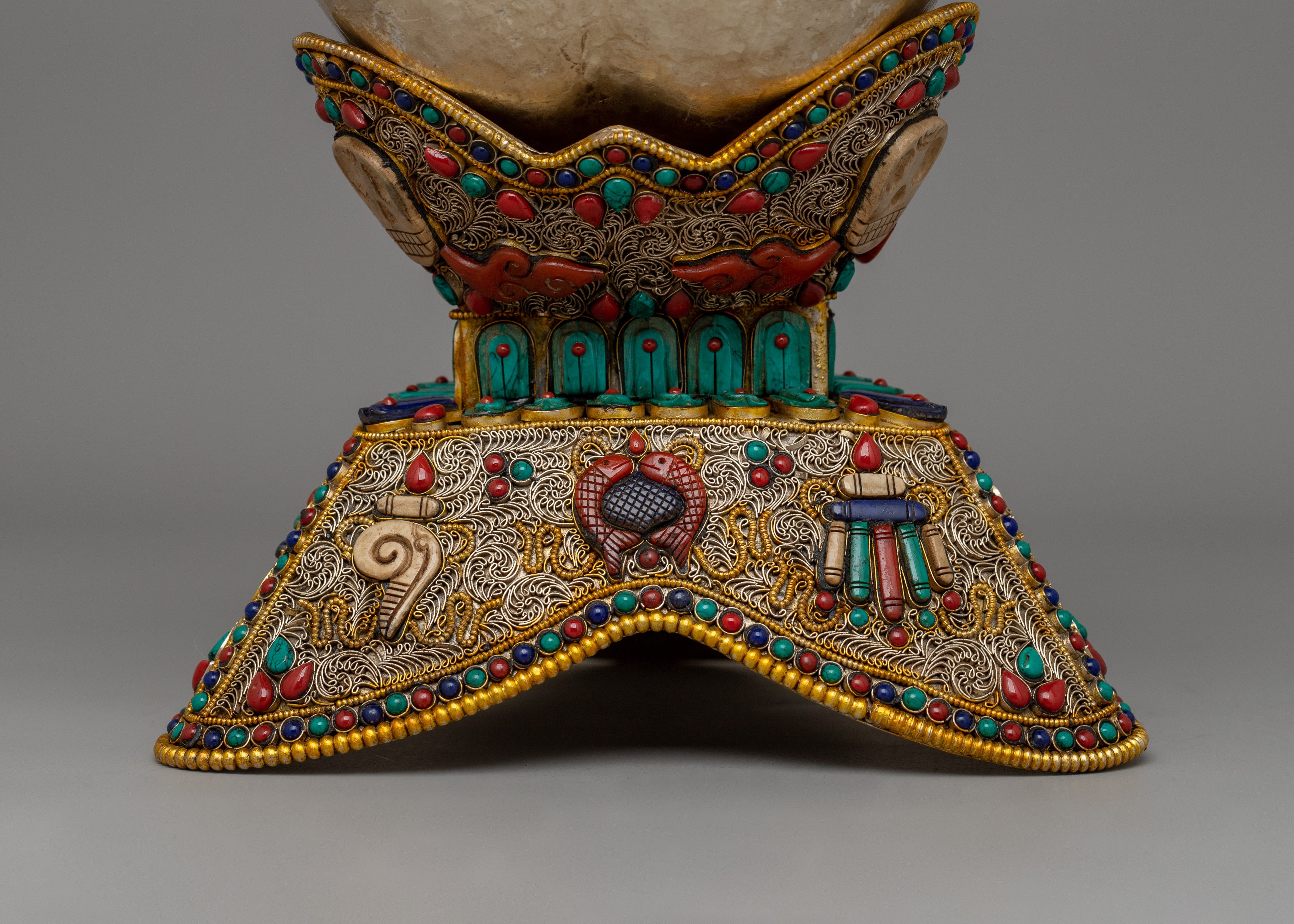 Kapala Set for Rituals | Sacred Tibetan Offering Vessel