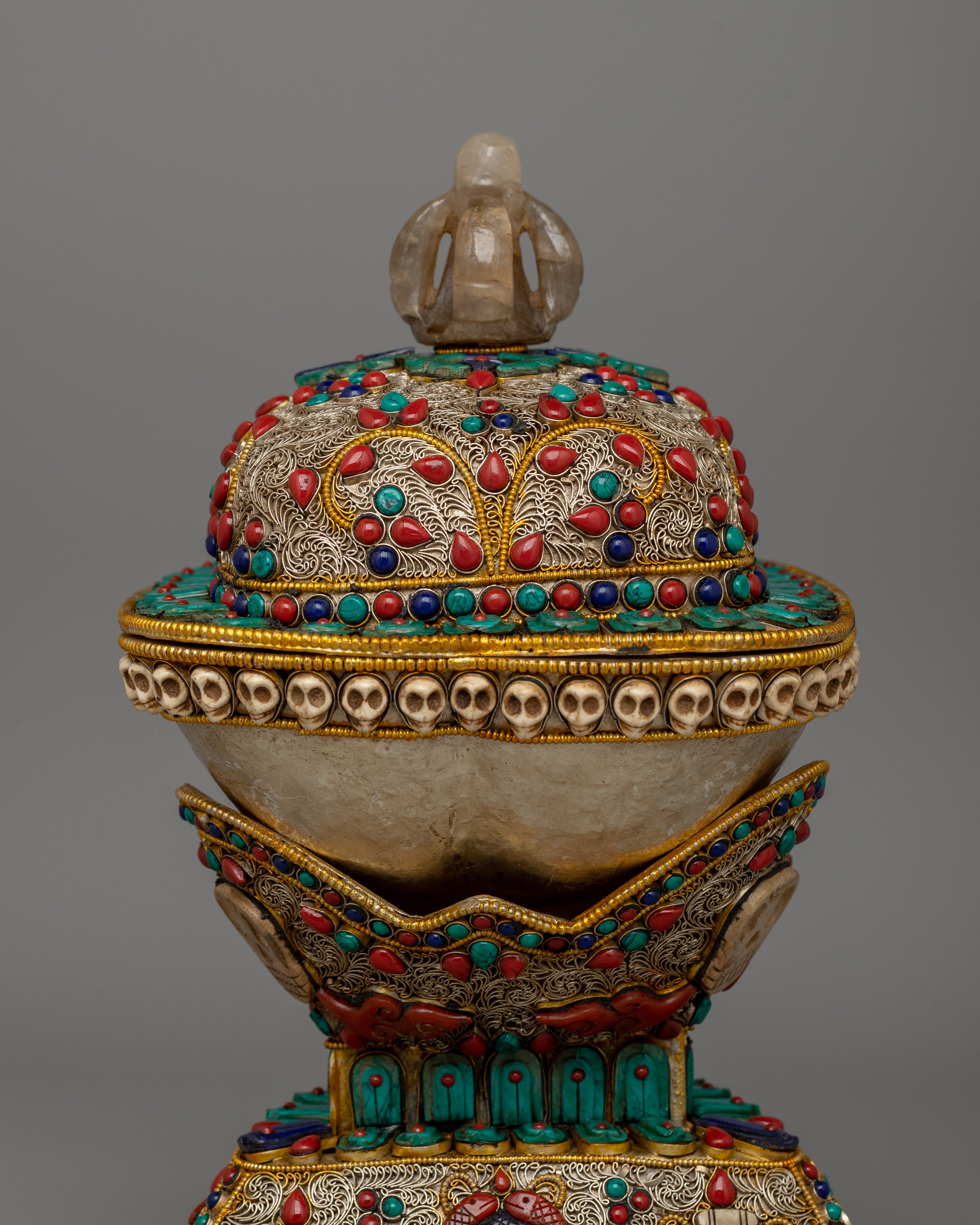 Kapala Set for Rituals | Sacred Tibetan Offering Vessel