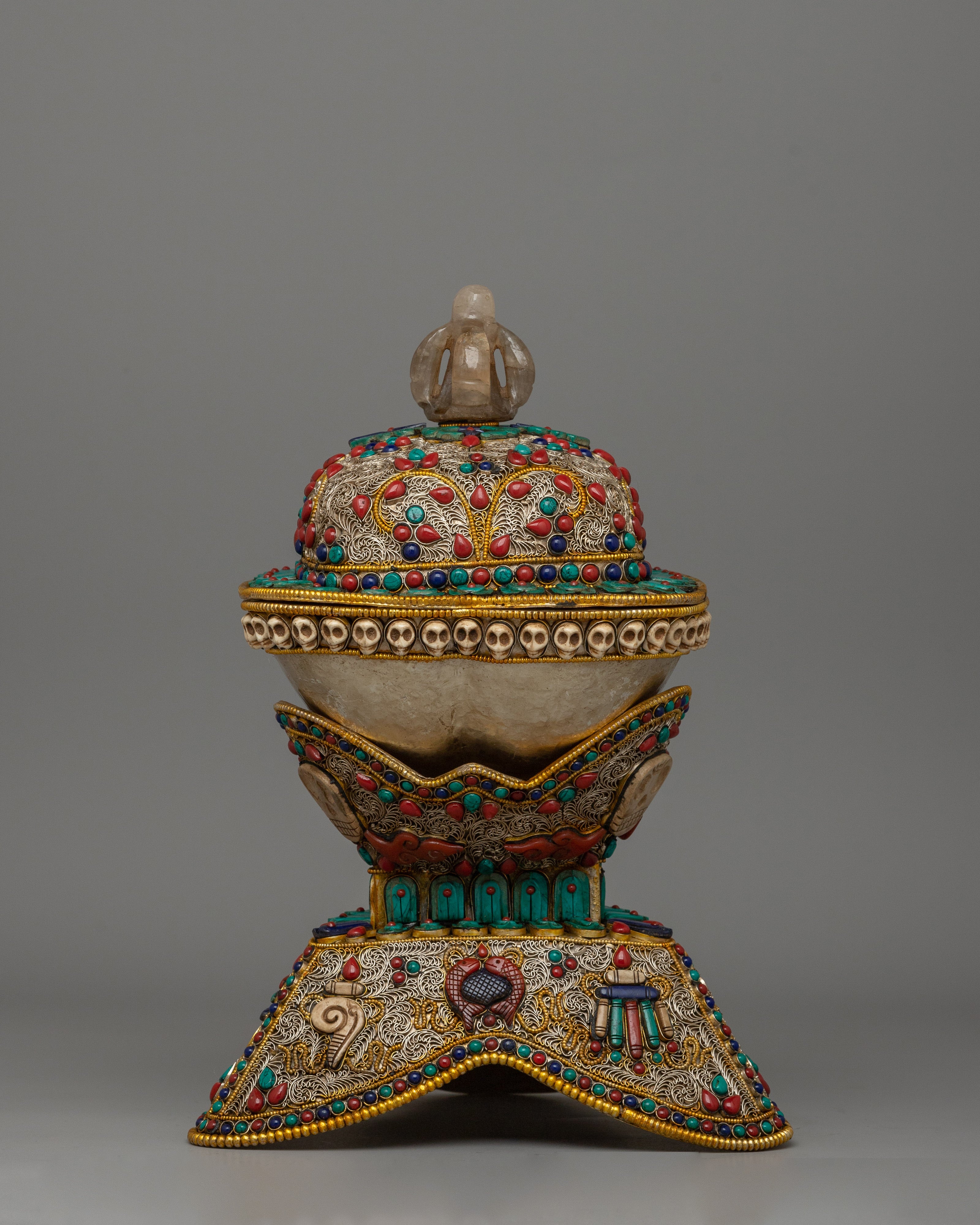 Kapala Set for Rituals | Sacred Tibetan Offering Vessel