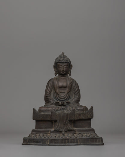 Oxidized Copper Amitabha Buddha Statue | Symbol of Enlightenment