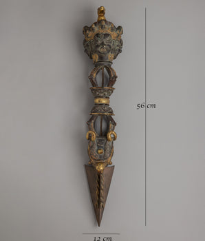 Handcrafted Gold-Plated Phurba | Tibetan Ritual Dagger