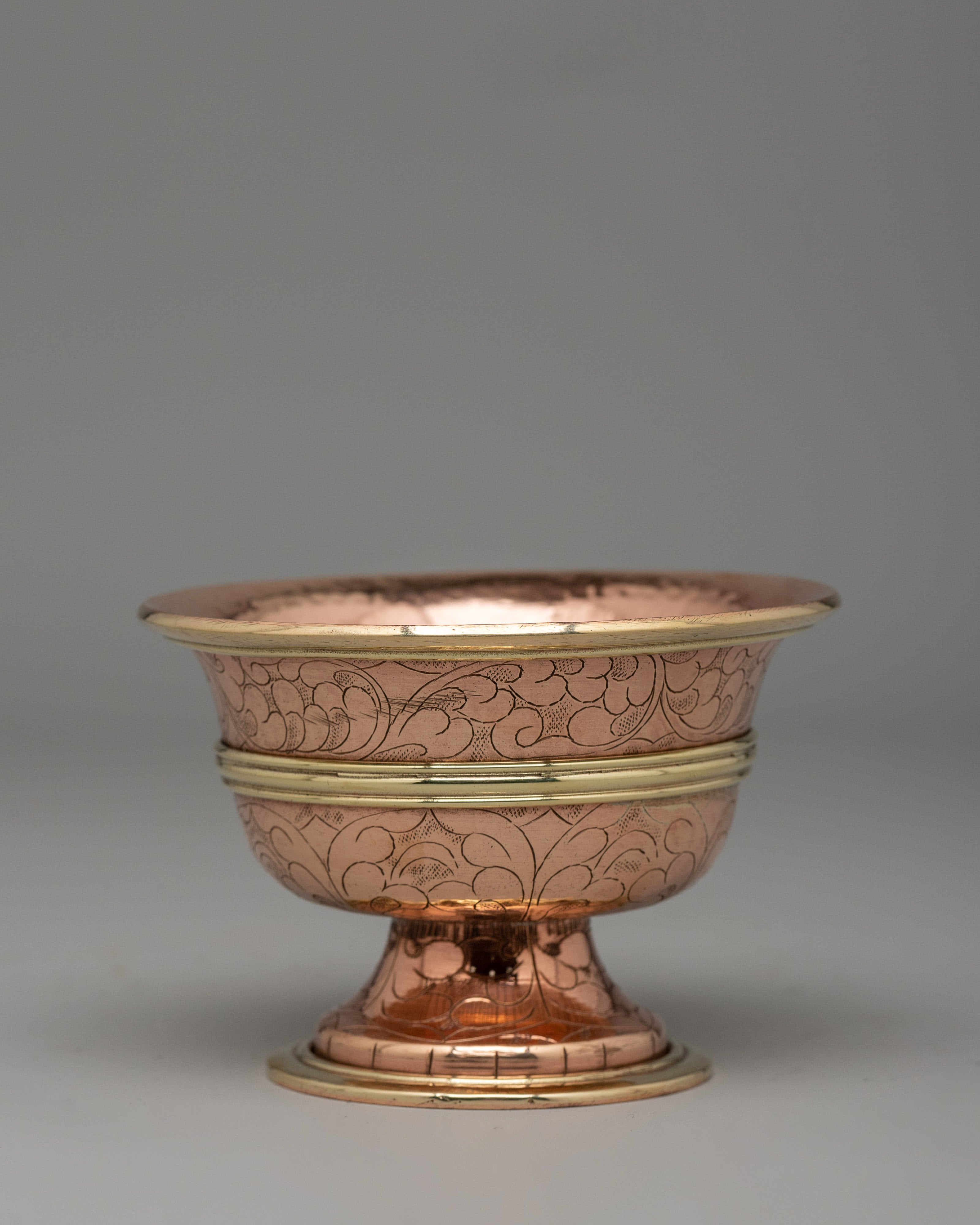 Tibetan Copper Offering Bowl Set | Ritual Water Offerings for Ceremonial Offerings