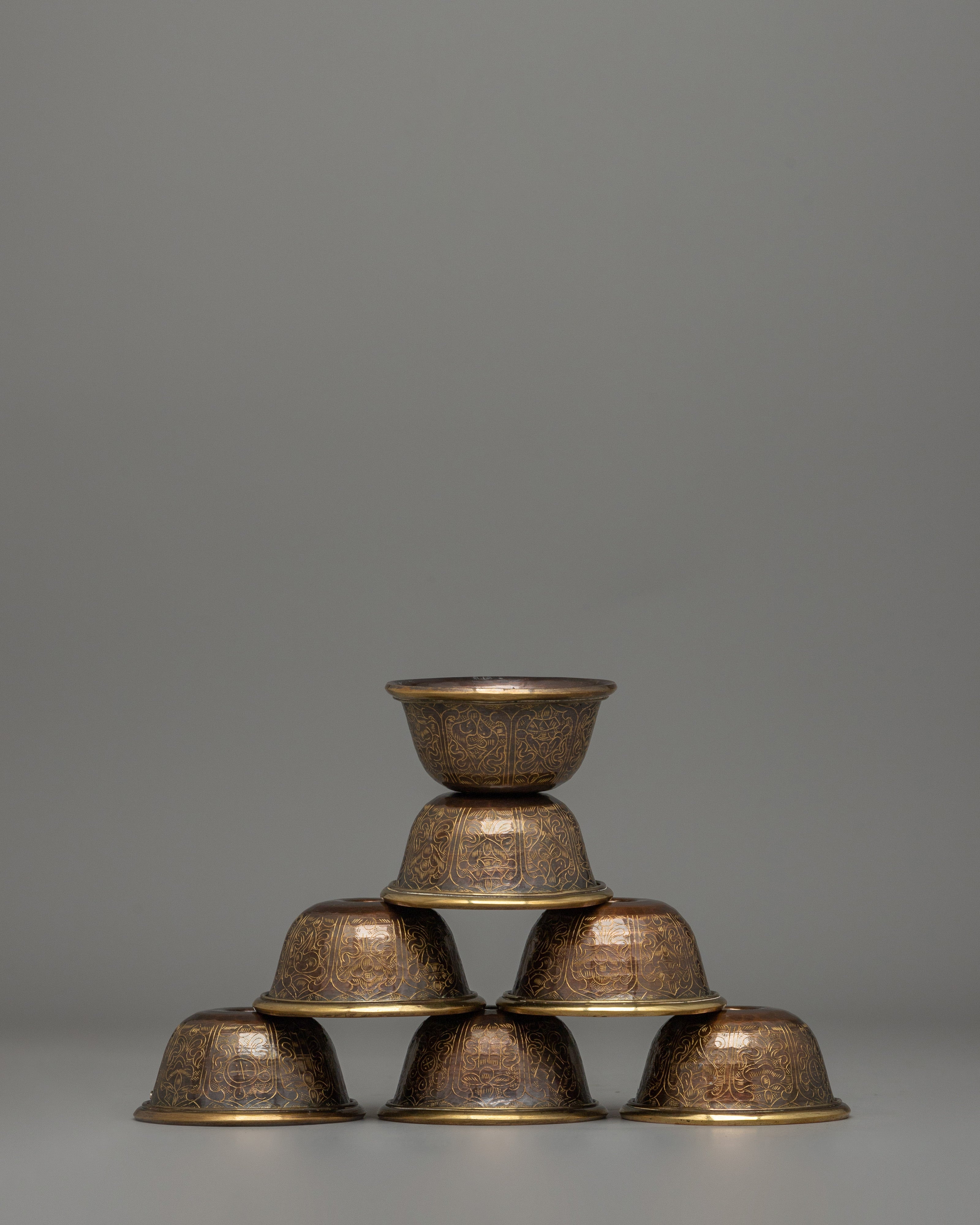 Offering Water Bowl Set | Puja Accessories for Shrine & Meditation