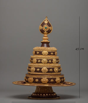 Tibetan Gold-Plated Ritual Mandala Set | Sacred Buddhist Mandala for Ritual Offerings
