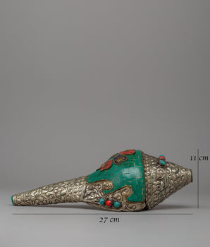 Turquoise Conch Shell | A Sacred Ritual Offering for Altar