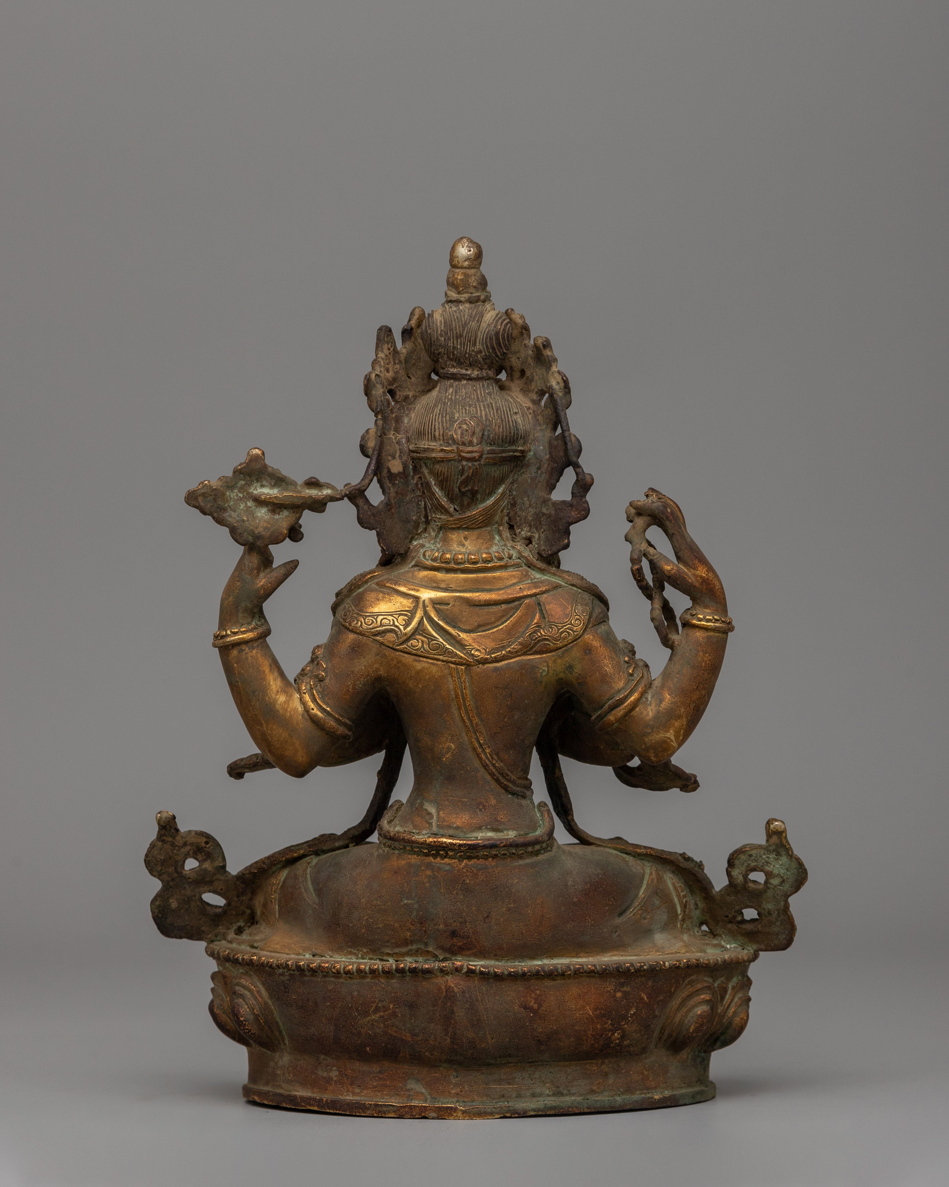 Four Armed Chenrezig Buddhist Deity Statue | Traditional Himalayan Art And Craft of Nepal