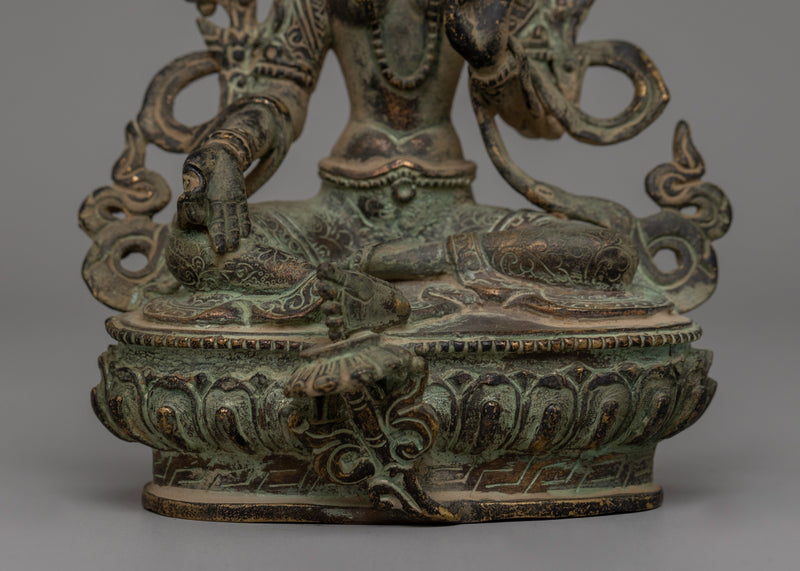 Handmade Green Tara Statue | Symbol of Compassion &amp; Protection