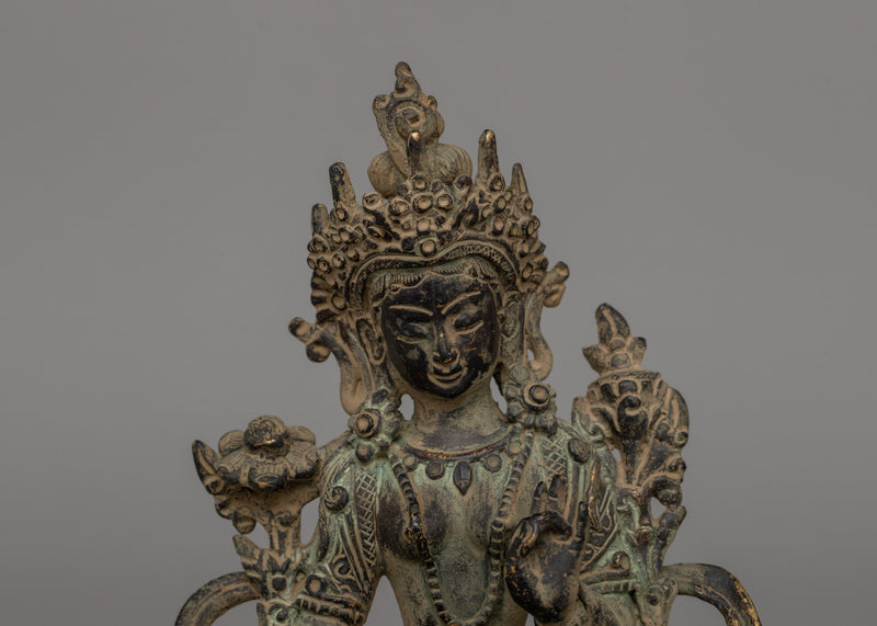 Handmade Green Tara Statue | Symbol of Compassion &amp; Protection