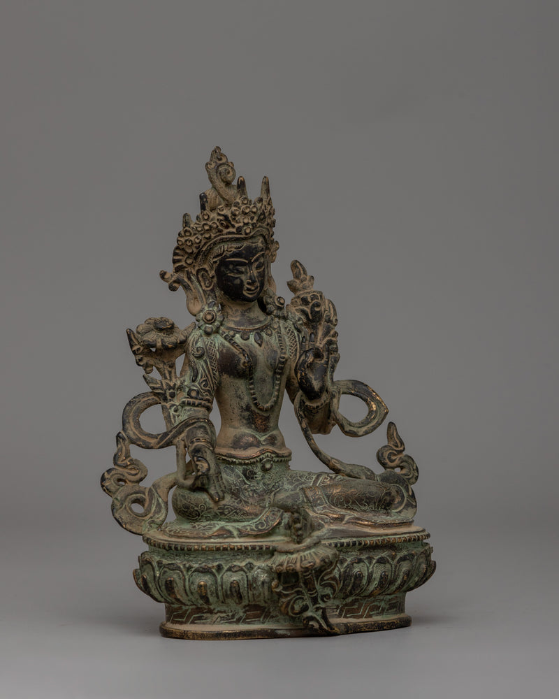 Handmade Green Tara Statue | Symbol of Compassion &amp; Protection