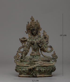 Handmade Green Tara Statue | Symbol of Compassion & Protection