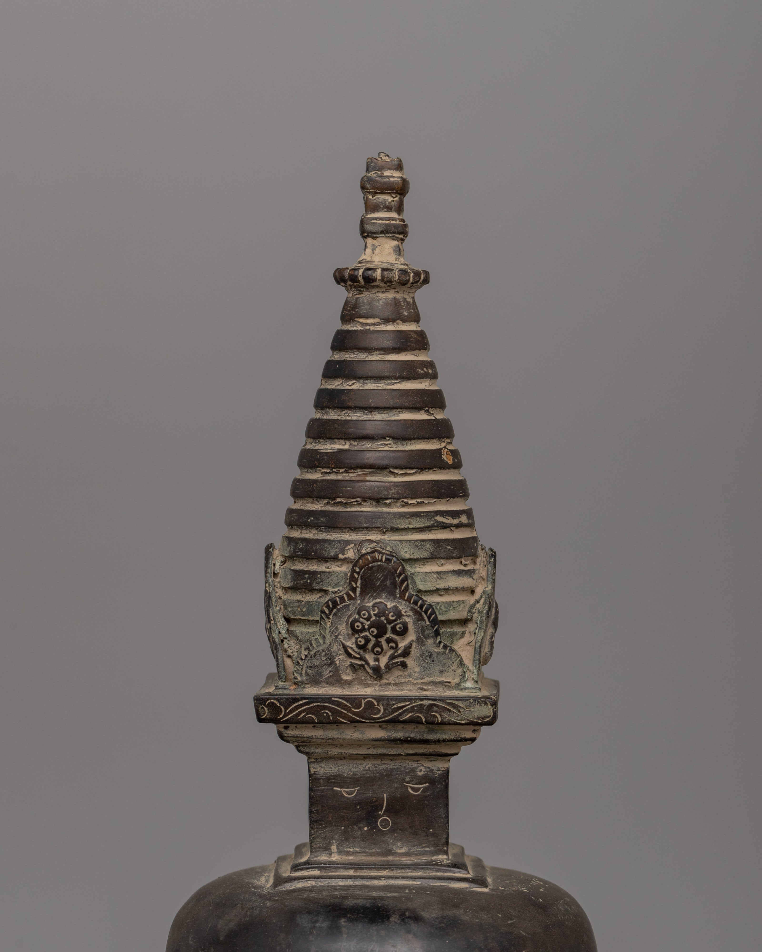 Handcarved Brass Stupa | A Timeless Symbol of Enlightenment
