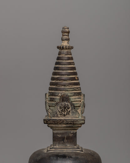 Handcarved Brass Stupa | A Timeless Symbol of Enlightenment