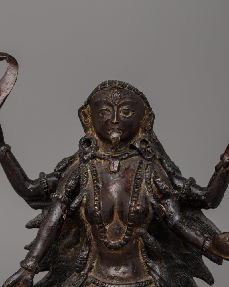 Standing Mahakali Statue | Handcrafted Brass Hindu Goddess Idol