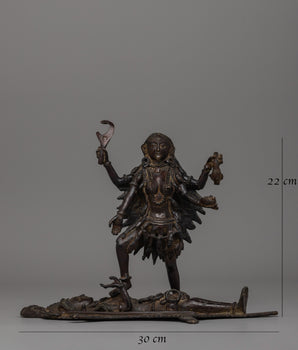 Standing Mahakali Statue | Handcrafted Brass Hindu Goddess Idol