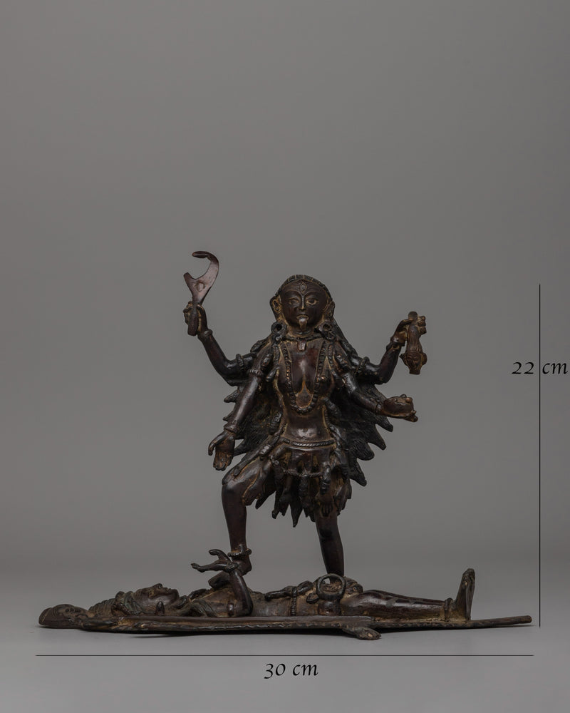 Standing Mahakali Statue | Handcrafted Brass Hindu Goddess Idol